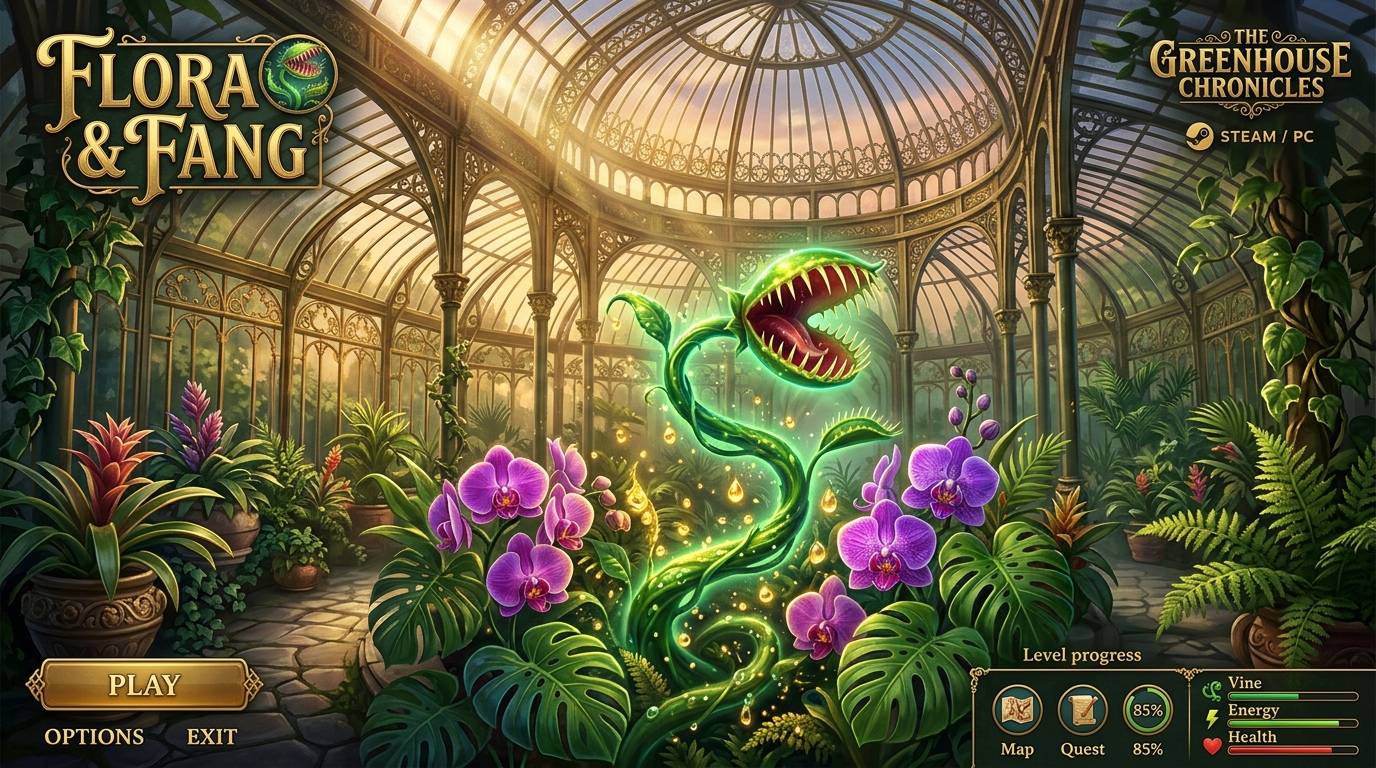 Botanical Terrarium Carnivorous Vine Game Screen