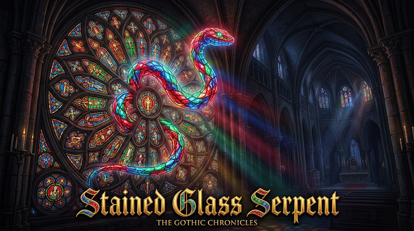 Gothic Rose Window Radiant Glass Snake Game Screen