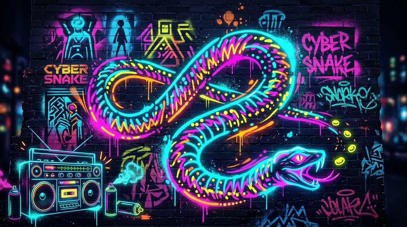 Cyber Street Graffiti Snake Game Screen
