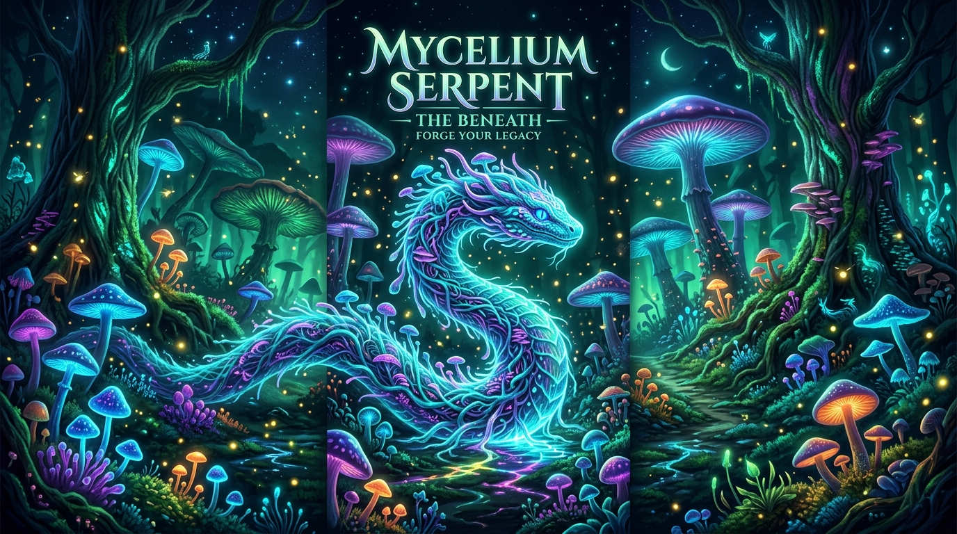 Enchanted Fungal Mycelium Snake Game Screen