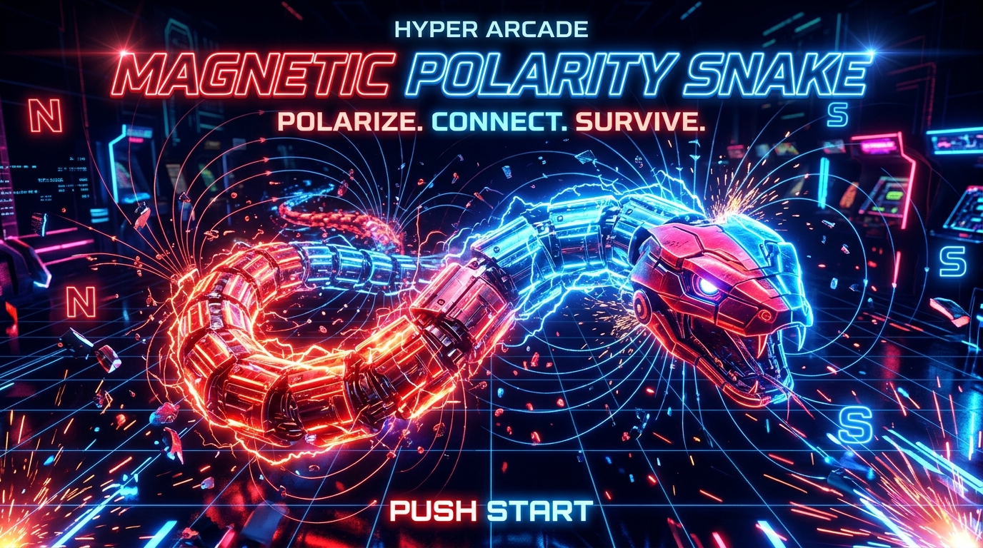 Magnetic Polarity Snake Game Screen