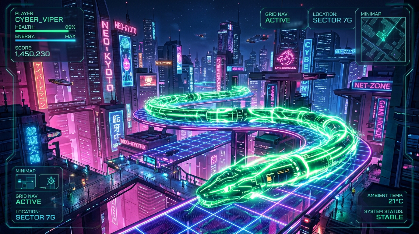 Neon Snake Game Screen