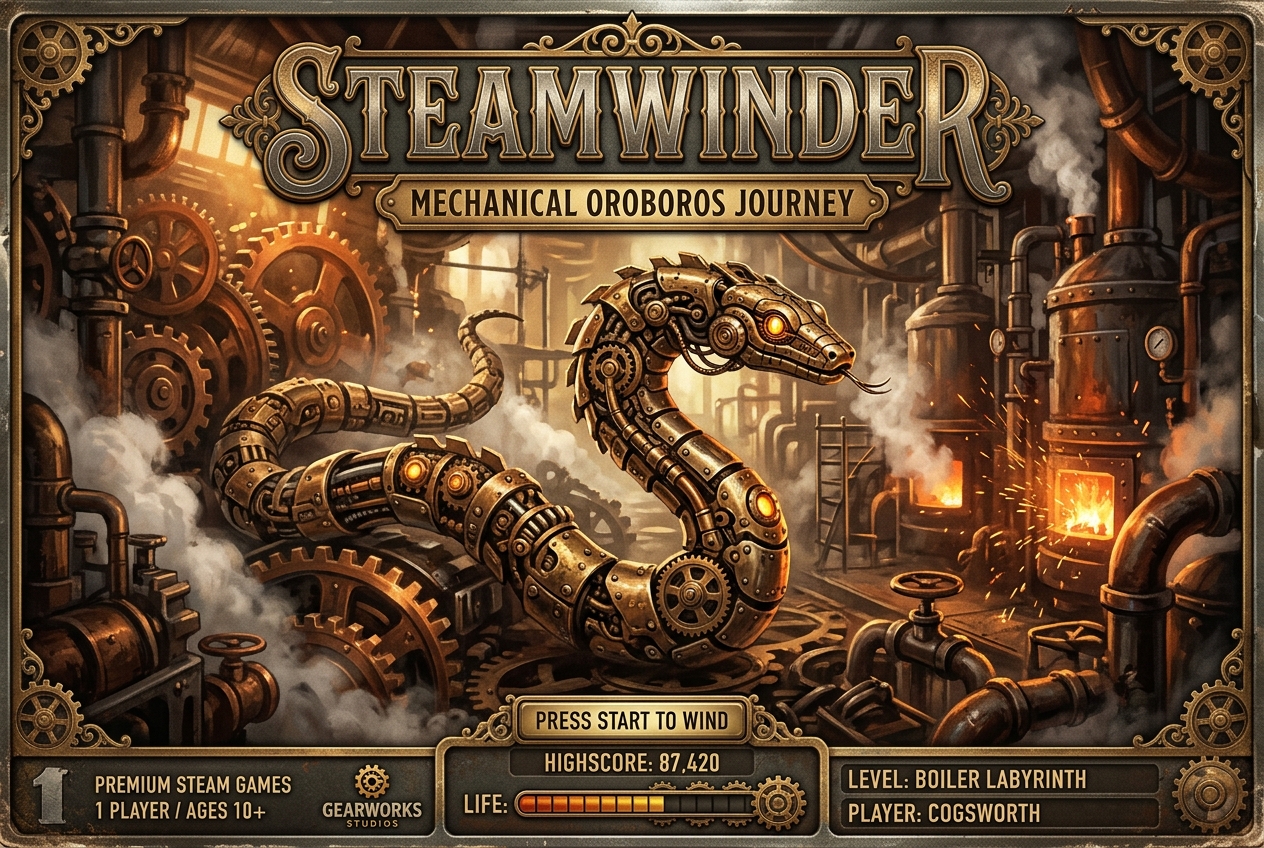 Steampunk Gear & Pressure Snake Game Screen