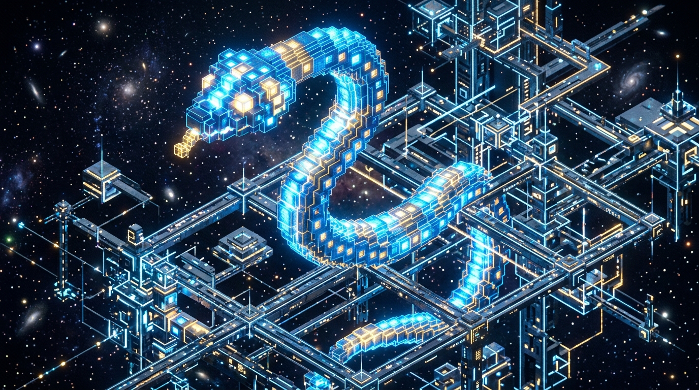 3D Space Gravity Snake Screen